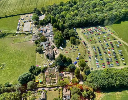 An aerial view of Middlewick House, taken from Wiltshire Air Ambulance's helicopter